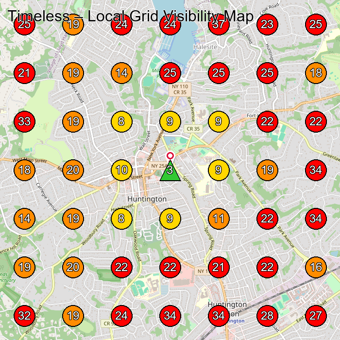Timeless GeoGrid visibility map for Kitchen Remodeler in Huntington